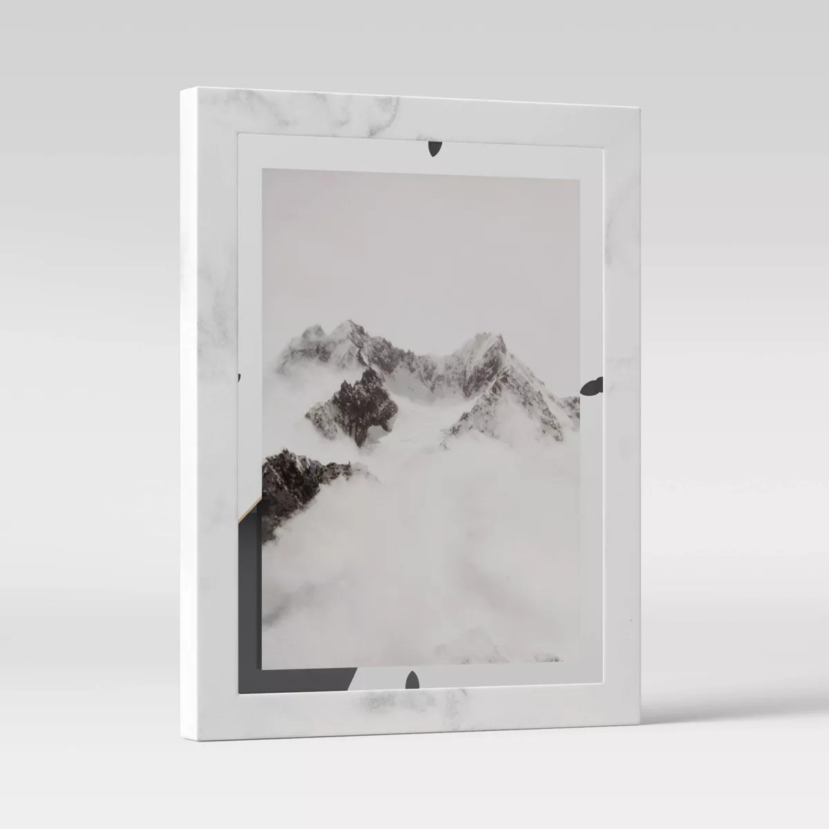 6" x 8" Faux Marble Table Frame Gray - Threshold™: Polyresin, Modern Decor, Glass Front | Target