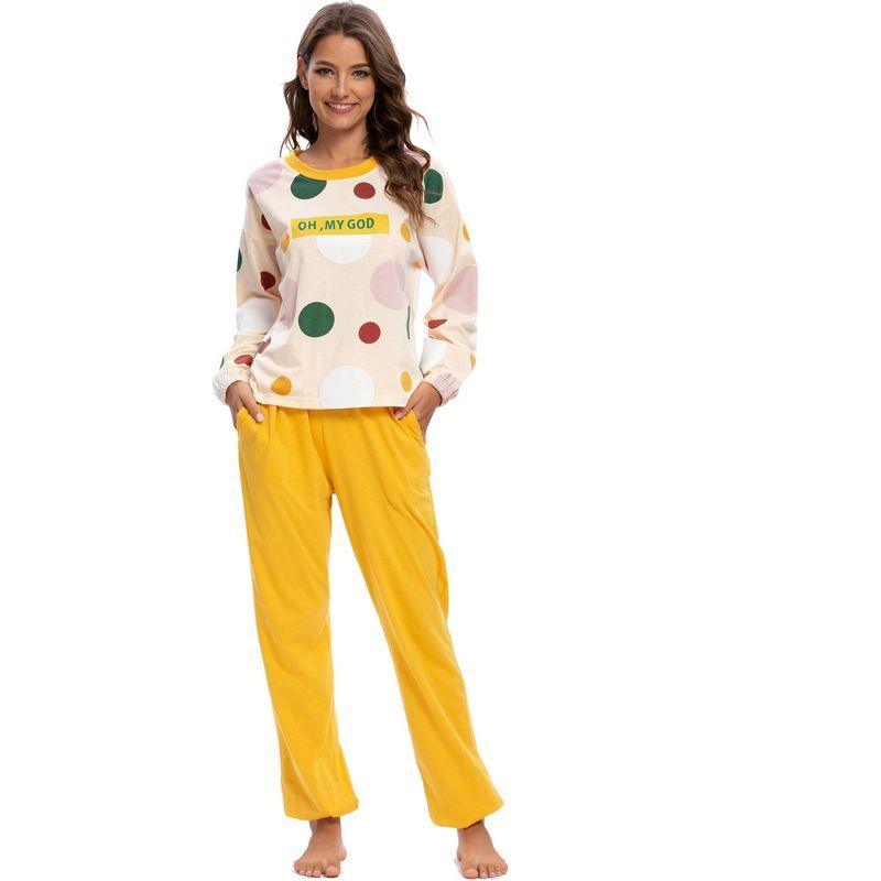 cheibear Womens Sleepwear Long Sleeve Pajamas Tops with Pants Soft Lounge Set | Target