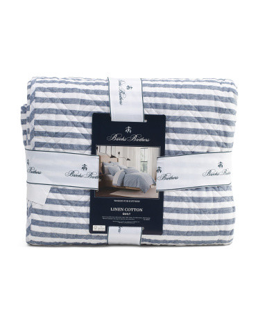 Linen Blend Striped Quilt | Bed & Bath | Marshalls | Marshalls