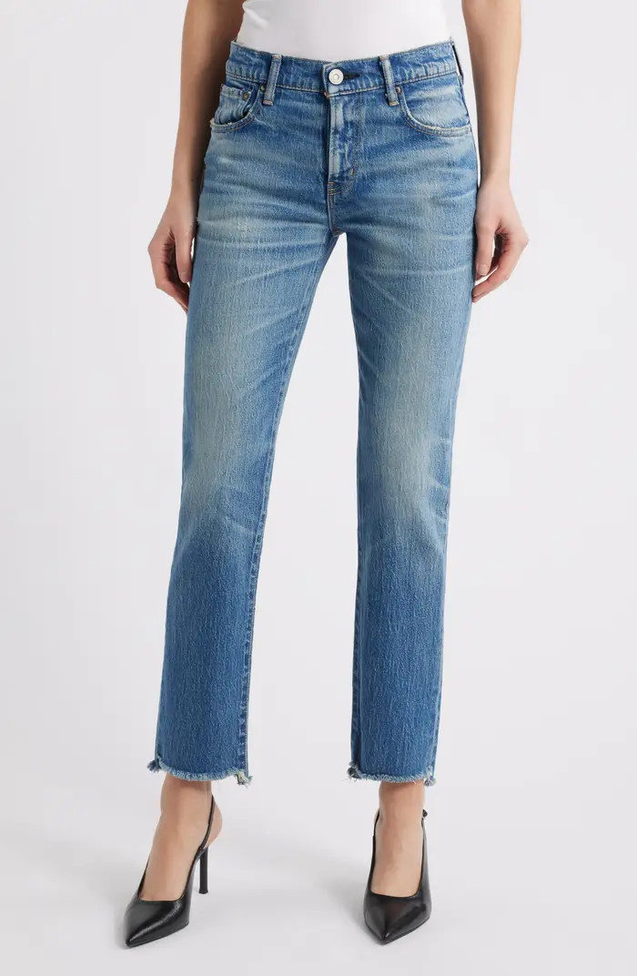 MOUSSY VINTAGE Hammels Raw Hem Slim Straight Leg Jeans | Nordstrom | Nordstrom