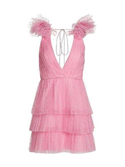 ML Monique Lhuillier Tiered Tulle Minidress | Saks Fifth Avenue