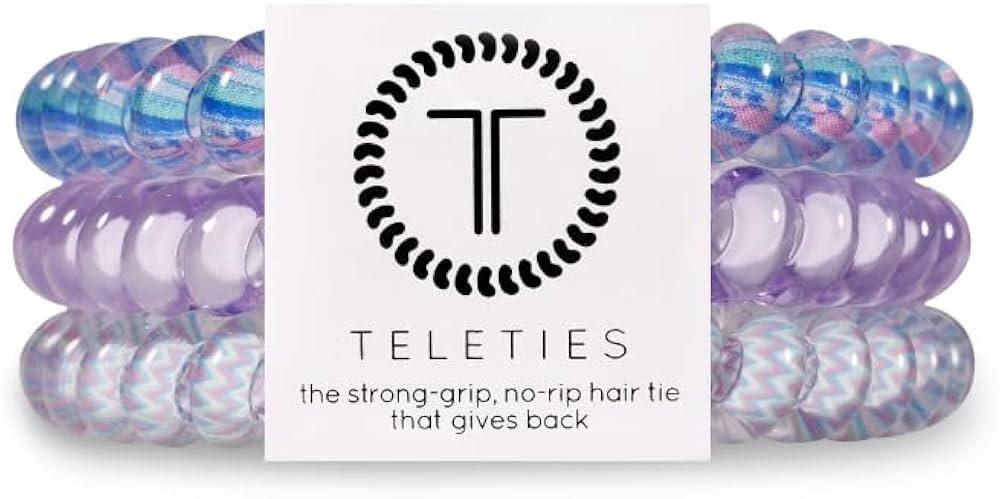 TELETIES - Small Spiral Hair Coils - Spring Collection - Ponytail Holder Hair Ties for Women - Ph... | Amazon (US)