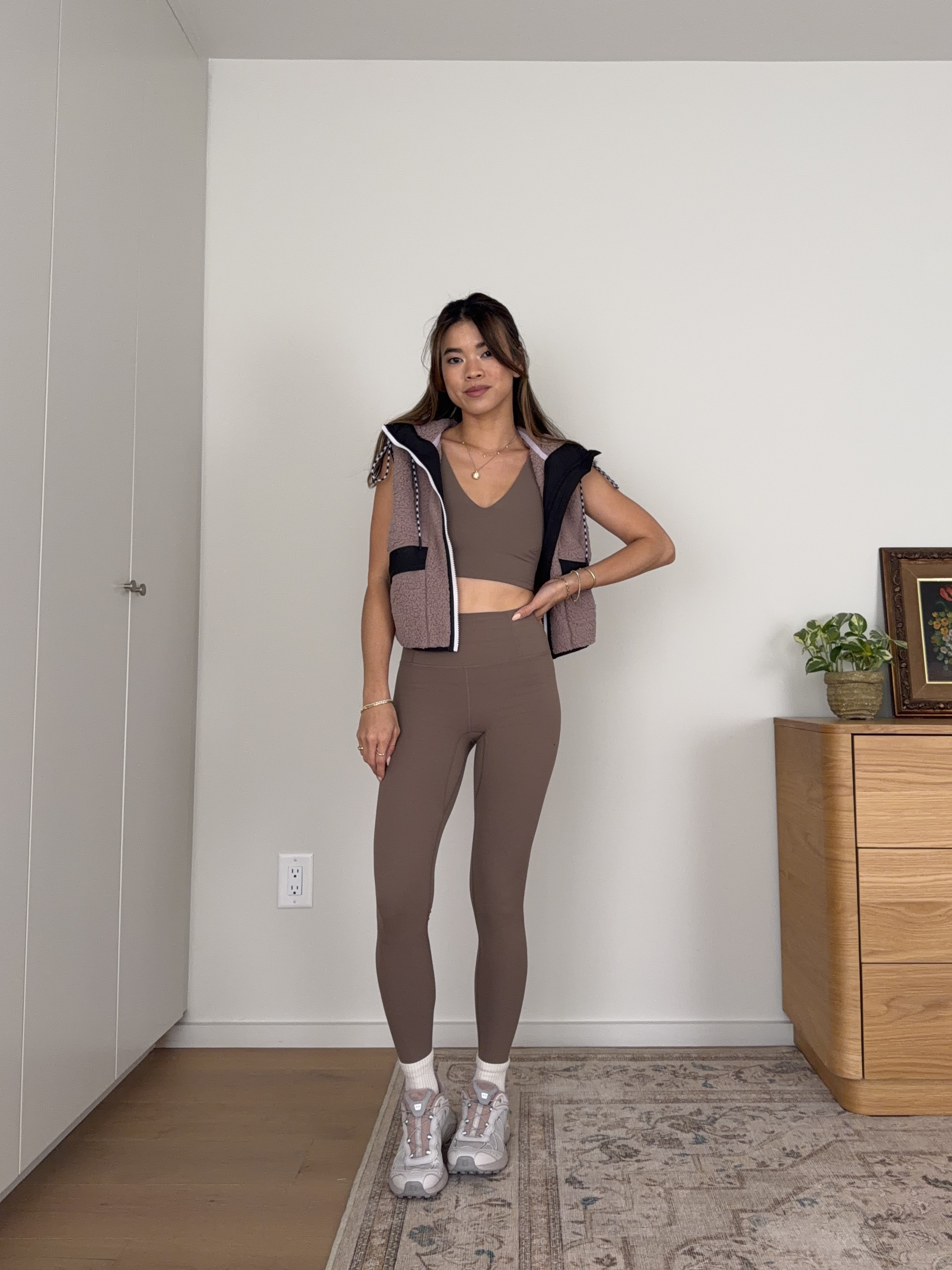 I love this set for fall!

Sizing info:
-FP Movement Never Better Crop Top (Size XS in Sandstorm) 
-FP Movement Never Better 7/8 Length Leggings (Size XS in Sandstorm) 
-FP Movement Sky High Fleece Vest (Size XS in Smoky Plum With Black Combo)

Cute workout clothes, fall workout outfits, pilates outfit, FP Movement, free people workout outfits, travel outfits, airport outfit, outfit of the day, what to pack for vacation, comfy outfit ideas, petite leggings, petite style, petite travel outfits, casual outfit ideas, casual style, mom outfits, mom style, petite activewear, running outfit, petite running outfit, athletic tanks, summer outfits, summer fashion, fall running, fall jackets, fall fleece,

#LTKfitnessgoals #LTKActive #LTKPetite