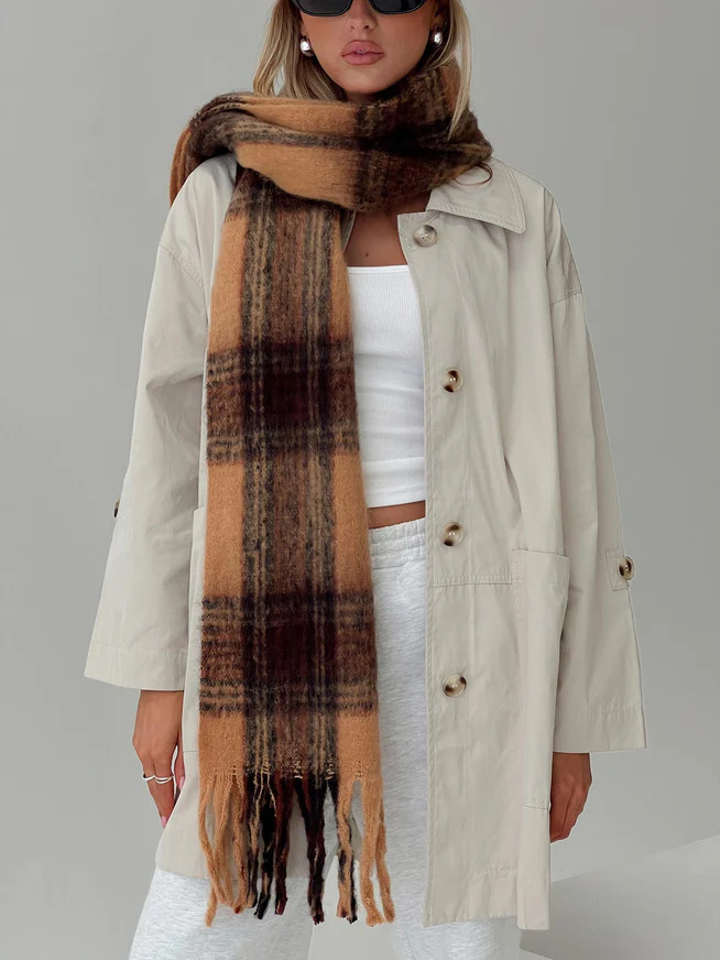 July Scarf Brown Check | Princess Polly US