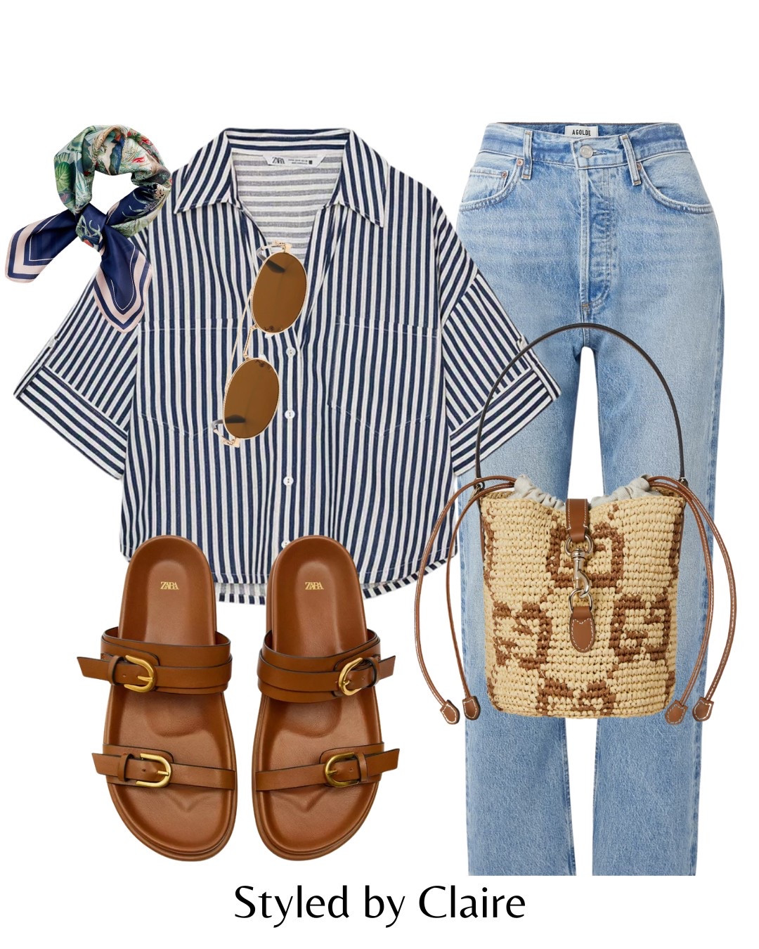 Cropped shirts all Spring🙋🏽‍♀️
Tags: Zara dark navy shirt agolde jeans pinch me light denim wash Gucci raffia bucket bag brown leather sandals scarf silk miu miu sunglasses fashion summer inspo outfit ideas city break chic women’s style casual Dubai Barcelona Paris capsule wardrobe 

#LTKbag #LTKstyletip #LTKspring