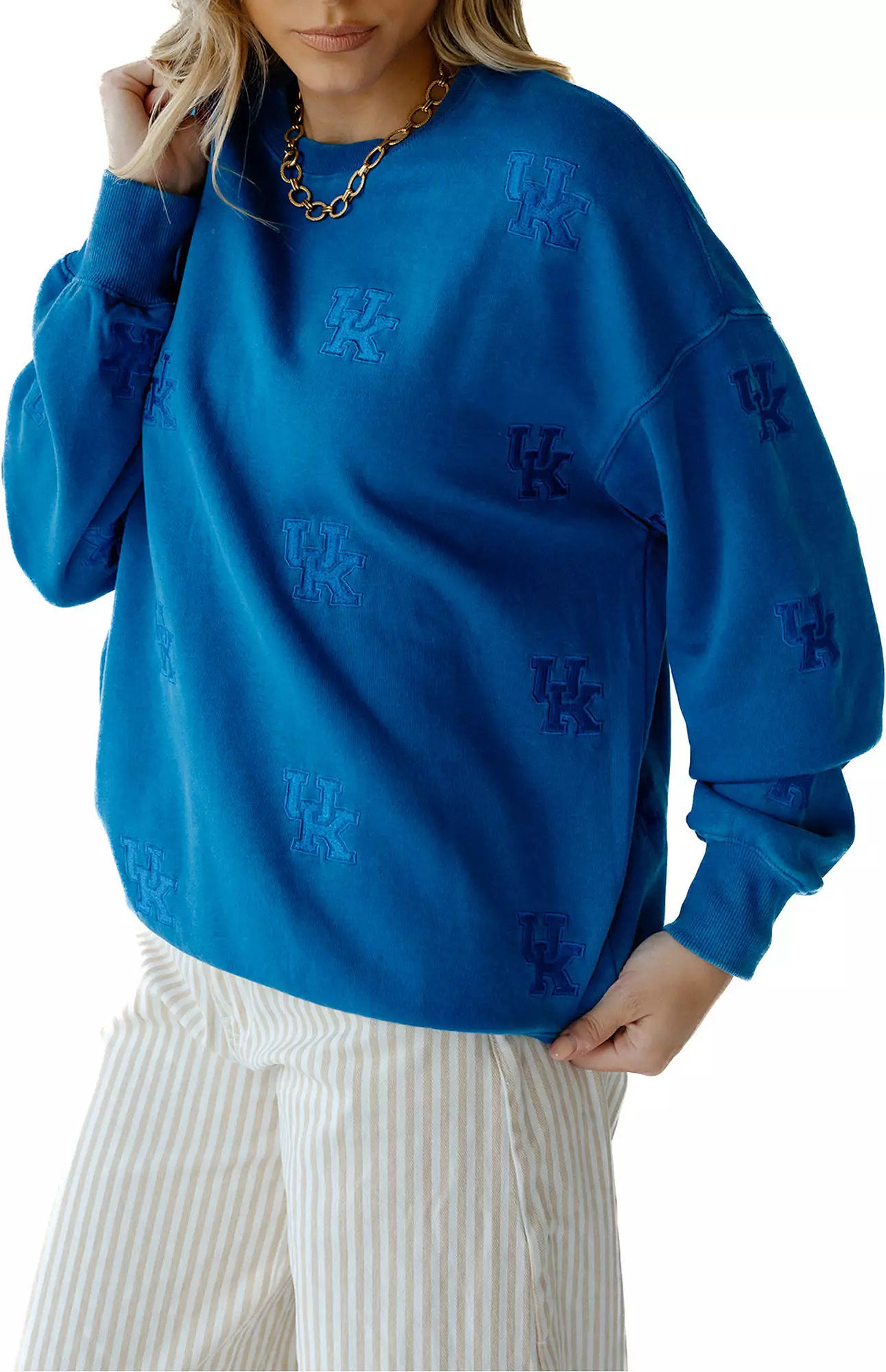 Gameday Social Women's Kentucky Wildcats Royal Blue Lantern Crew Pullover Sweatshirt | DICK'S Sporting Goods