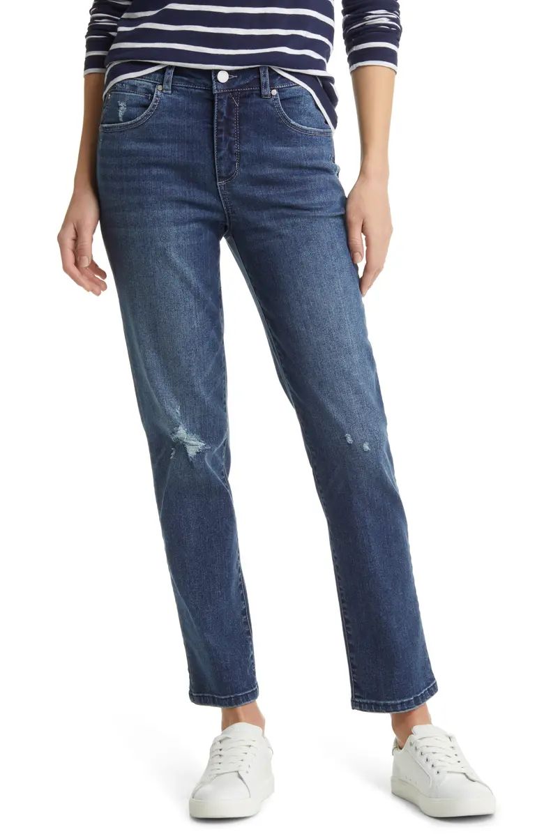 Distressed High Waist Slim Straight Leg Jeans | Nordstrom