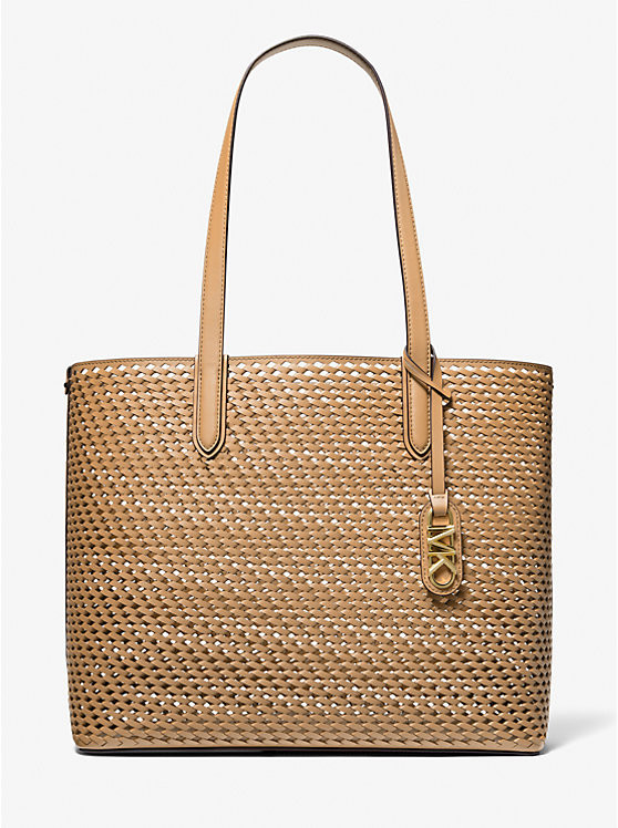 Eliza Extra-Large Hand-Woven Leather Tote Bag | Michael Kors US