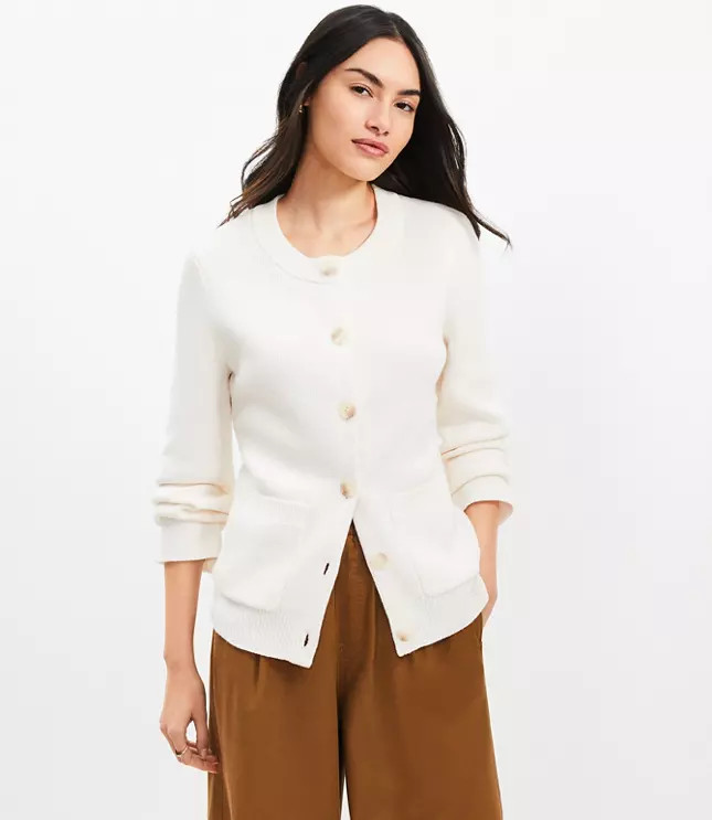 Waisted Patch Pocket Cardigan | LOFT