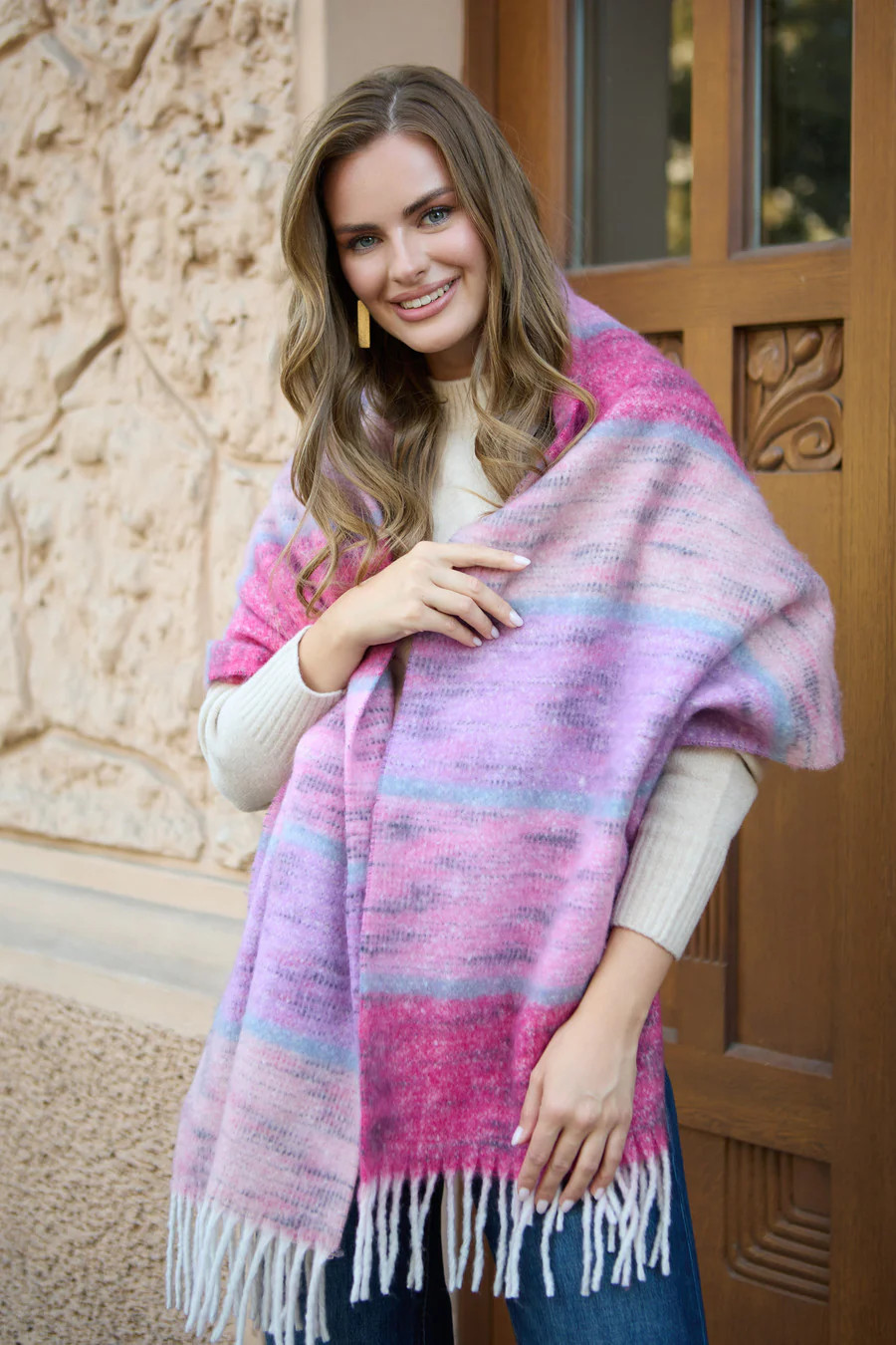 Cozy Oversized Fringe Scarf | Saachi