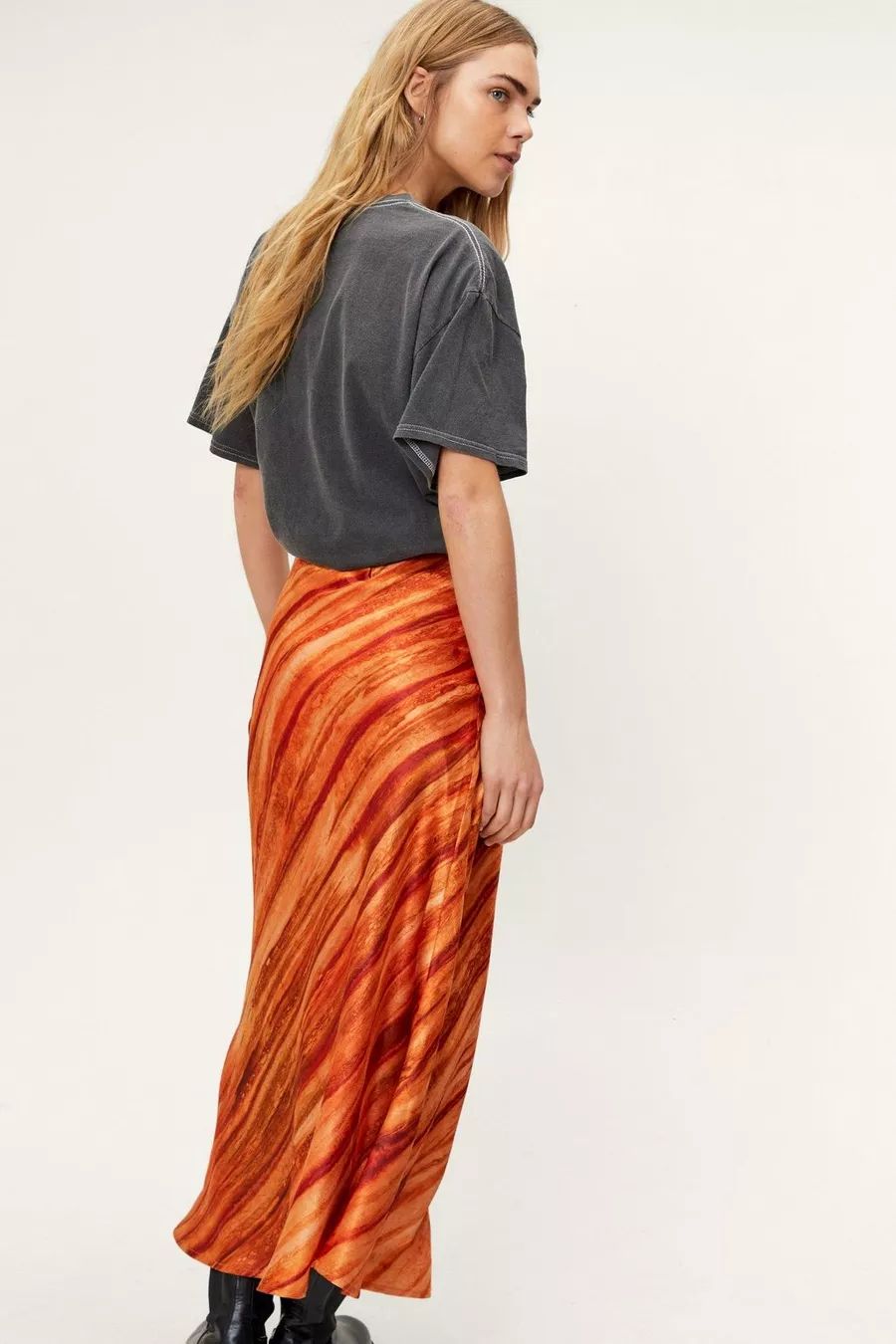 Satin Tie Dye Print Co-ord Maxi Skirt | Boohoo.com (US & CA)