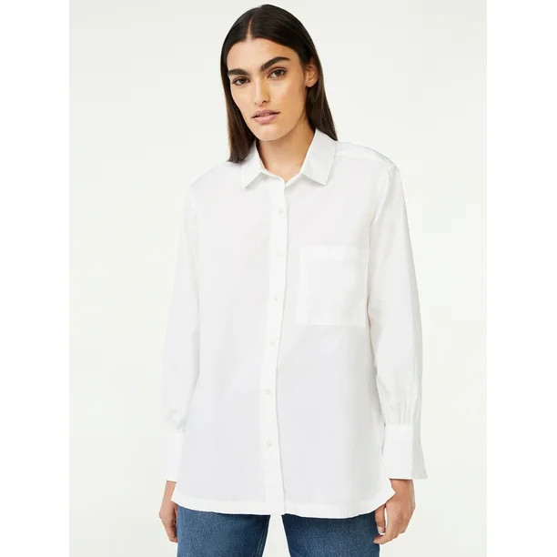 Free Assembly Women’s Button-Down Boxy Tunic Top - Walmart.com | Walmart (US)