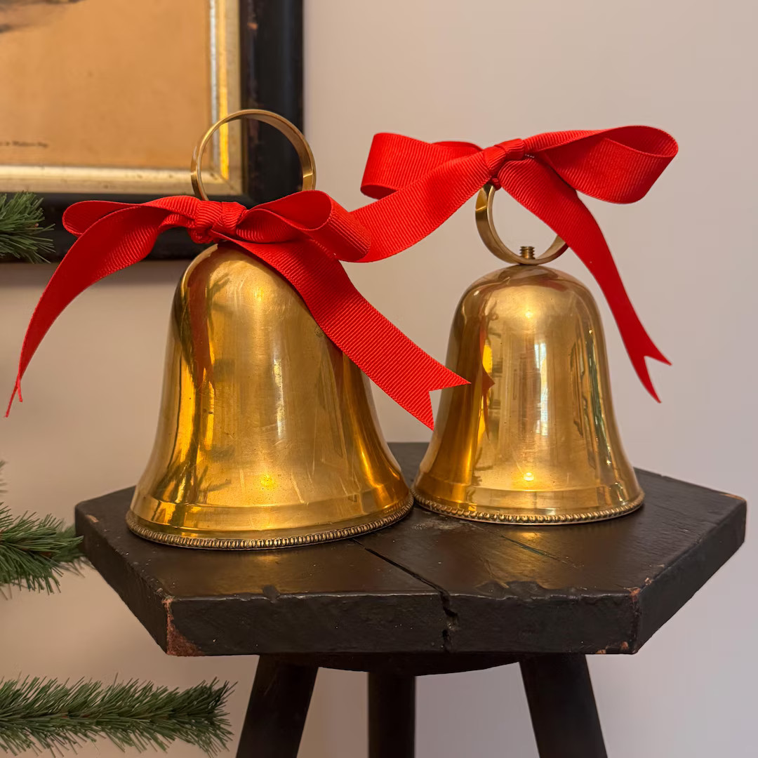 Pair of Large Brass Bells, Vintage | Made in India - Etsy | Etsy (US)