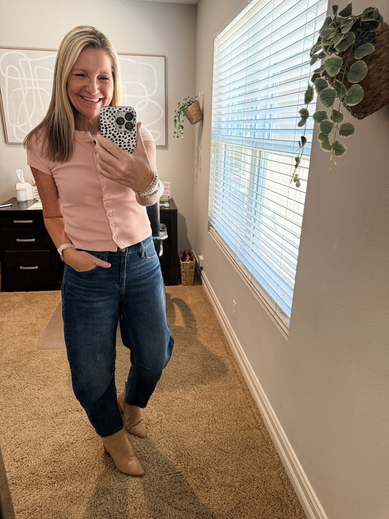 My Old Navy barrel jeans are part of the 50% off sale this weekend and such a good pair to style up or down.

#LTKootd #LTKOver40 #LTKSaleAlert