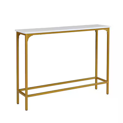 Carolina Cottage Contemporary White and Gold Metal Frame Console Table - Slim Design, Modern Styl... | Lowe's