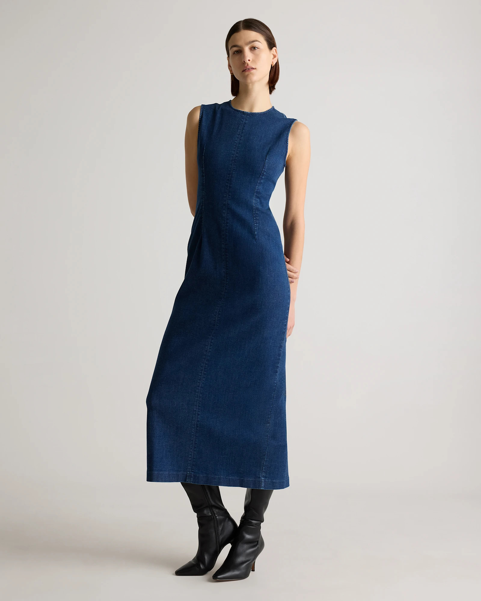 Stretch Denim Maxi Dress | Quince