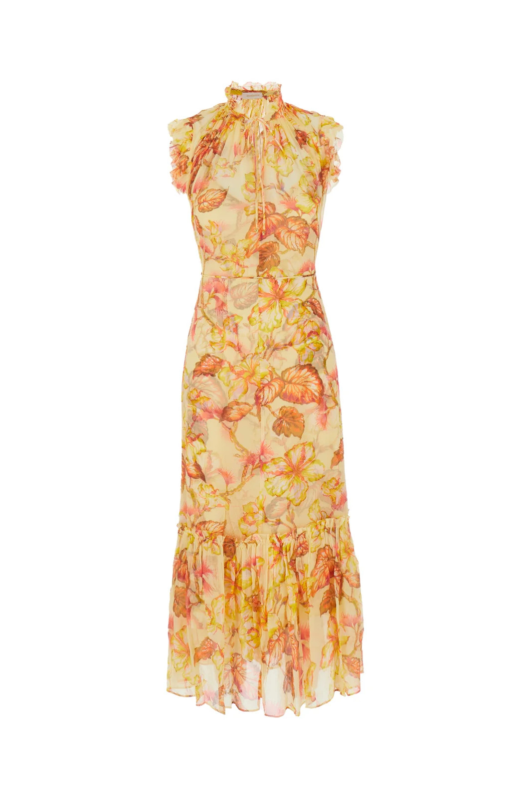 Zimmermann Crinkled Finish Floral-Print Midi Dress | Cettire Global