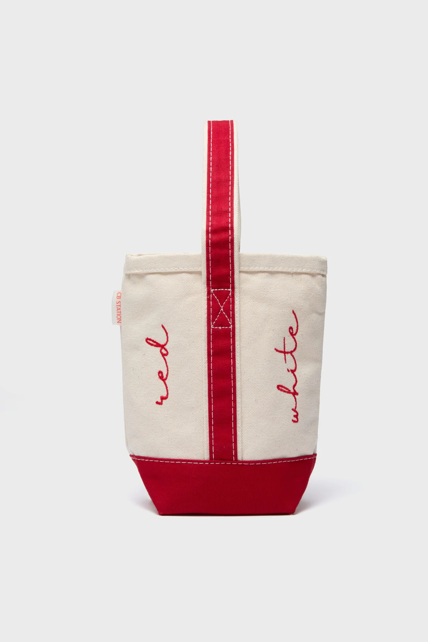 Red Embroidered Wine Tote | Tuckernuck (US)