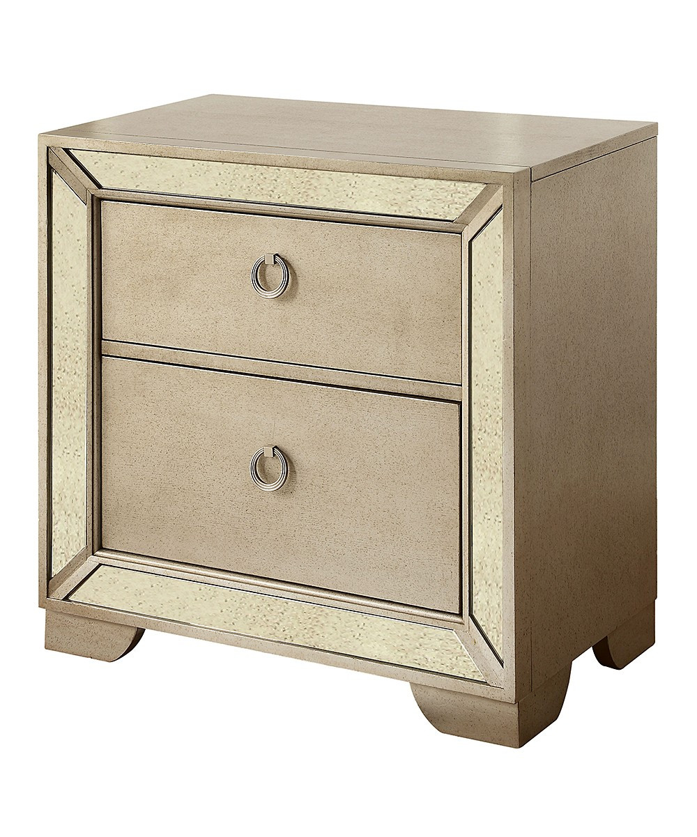 Furniture of America Dining Tables Silver - Silver Mirrored Nightstand | Zulily