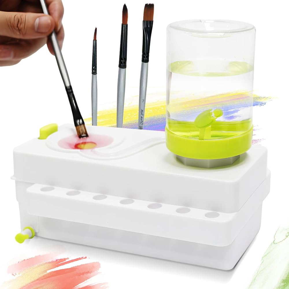 Paint Brush Cleaner, Upgrade Paint Brush Rinser Cup with Drain and Brush Holder, Water Circulatio... | Amazon (US)