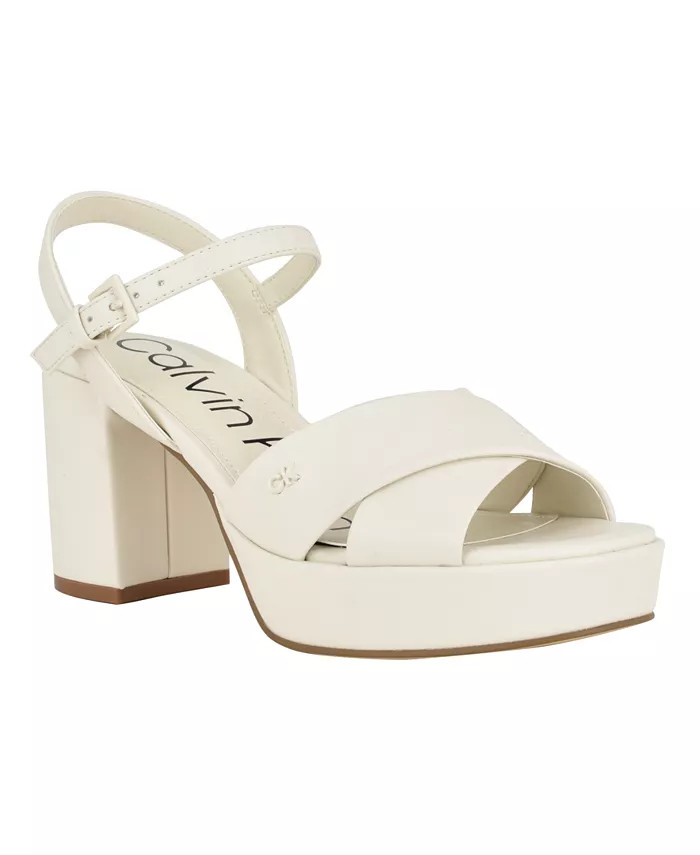 Calvin Klein Women's Lorita High Block Heel Dress Sandals - Macy's | Macys (US)
