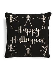 20x20 Glow In The Dark Happy Halloween Faux Linen Pillow | Marshalls