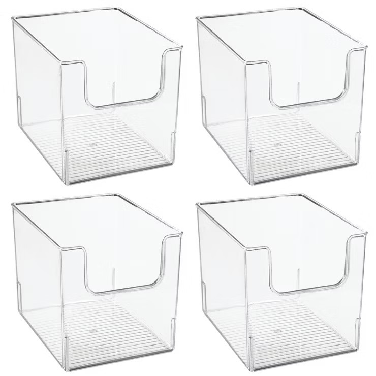 mDesign Plastic Food Storage Organizer Bin for Kitchen, 4 Pack - Clear | Target