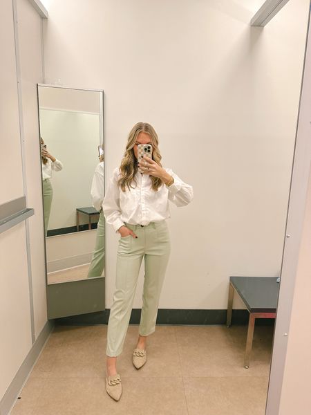 Spring work outfit inspo
Wearing a small in this oversized white button down and a 4 in these mint green leather cropped pants!

Spring Outfit
Night Outfit
Travel Outfit
Vacation Outfit
Work Outfit
Target
Gifts for her

#LTKSeasonal #LTKSpringSale #LTKworkwear
