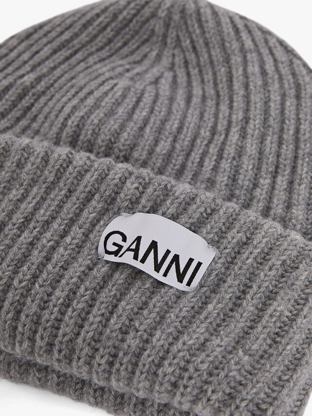 Paloma Melange Women's GANNI Structured Rib Beanie | Beanies & Turbans | Fenwick | Fenwick