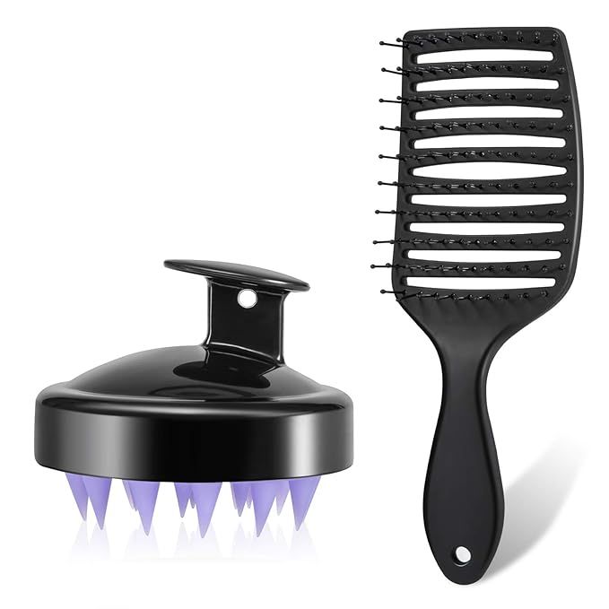 Detangling Brush, Pro Hair Brush Set, Scalp Massager Shampoo Brush, Detangler Brush for Wet and D... | Amazon (US)