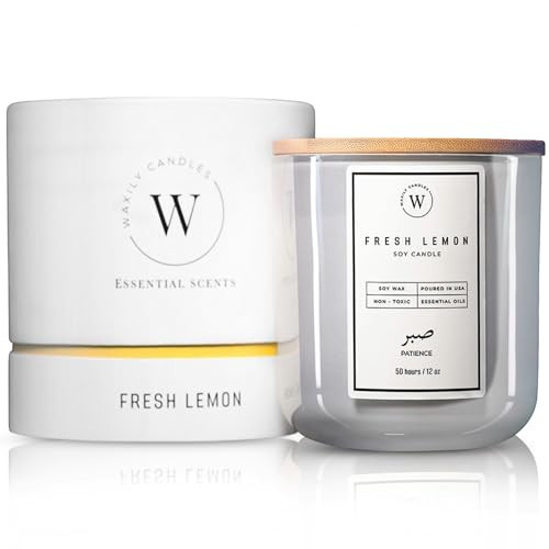 Waxily Lemon Scented Soy Candle | Non Toxic, Phthalate-Free Essential Oil Candle | Odor Eliminating Citrus for Kitchen, Aromatherapy, Luxury Gift, Clean Burning, Fresh Home Decor | 12oz | Amazon (US)