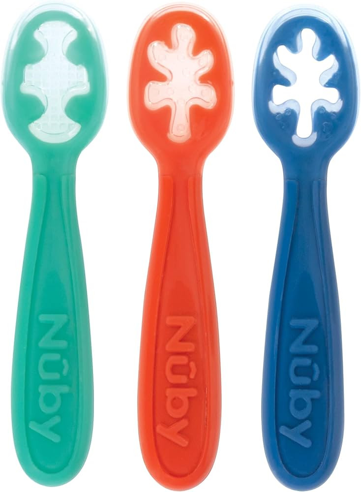 Nuby Baby's First Spoons Set - (3-Pack) Feeding Utensils for Babies - 6+ Months | Amazon (US)
