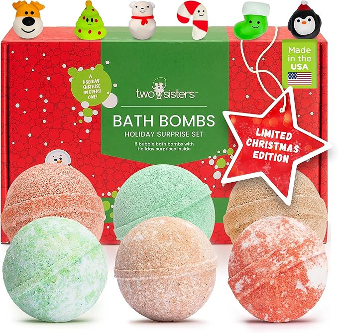 Christmas Bath Bombs for Kids with Surprise Toys Inside (6 Pack) - Holiday Gifts and Stocking Stu... | Amazon (US)
