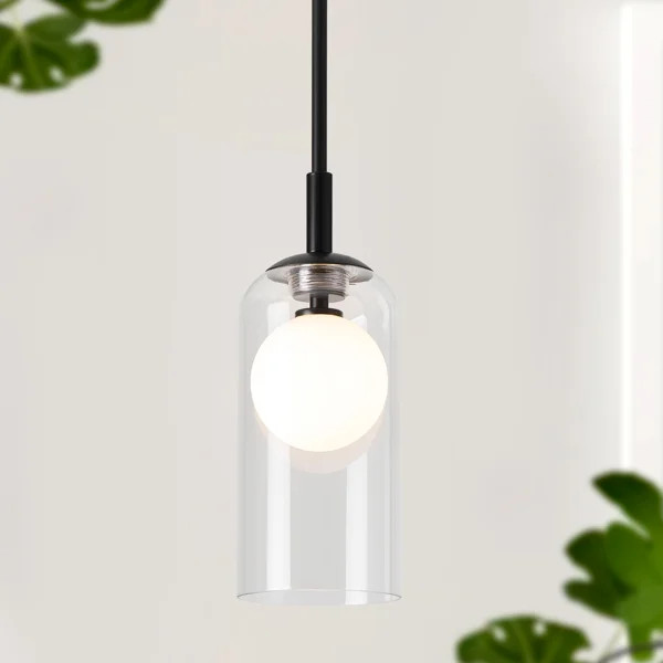 Burlington Modern 1-Light Matte Black Dimmable Pendant Light | Wayfair North America