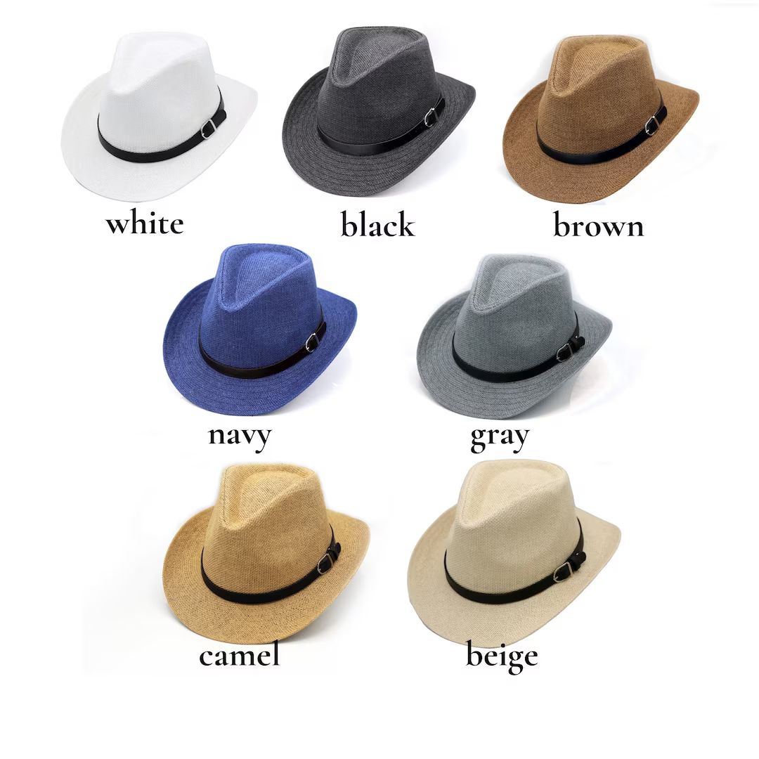 Summer Straw Cowboy Cowgirl Hat,  Boho Straw Fedora Hats, Western Style Hat, Man Summer Hat, Wome... | Etsy (US)