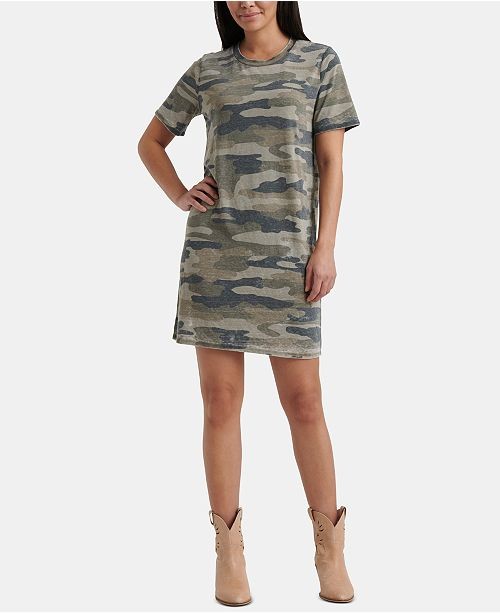 Lucky Brand Camo-Print Summer T-Shirt Dress & Reviews - Dresses - Women - Macy's | Macys (US)
