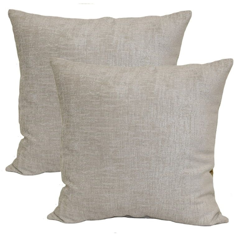 Mainstays Chenille Decorative Square Throw Pillow, 18" x 18", Gray Pumice, 2 Pack | Walmart (US)