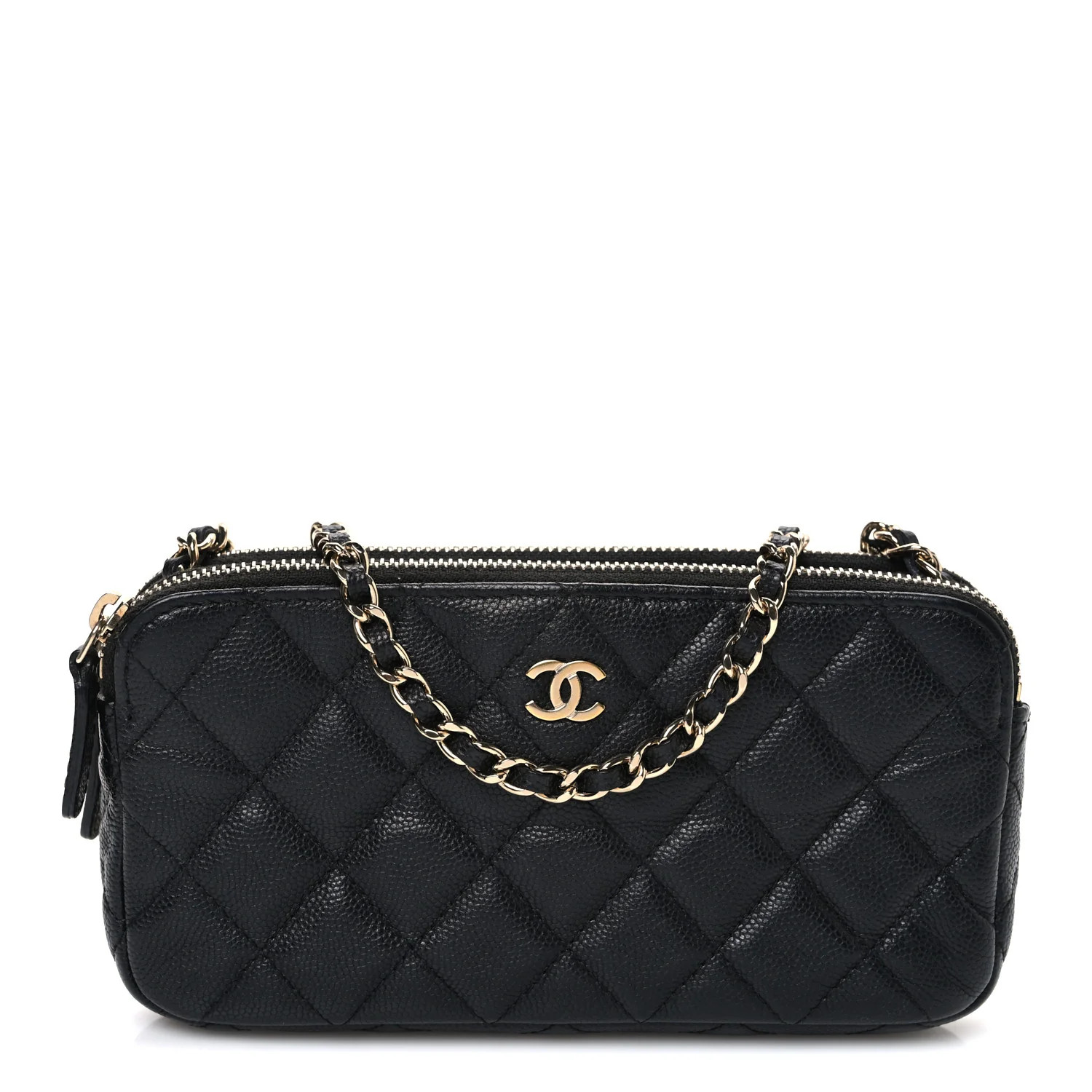 Caviar Quilted Small Clutch With Chain Black | FASHIONPHILE (US)