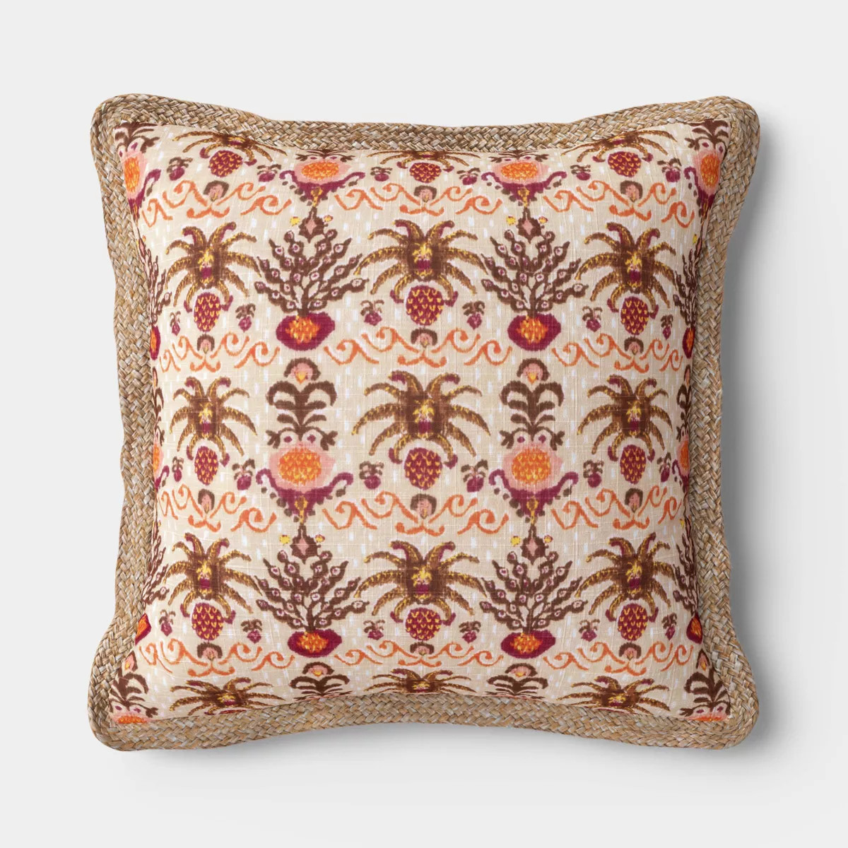 18"x18" Ikat Print Trimmed Pillow Multi - Warm - Threshold™ | Target