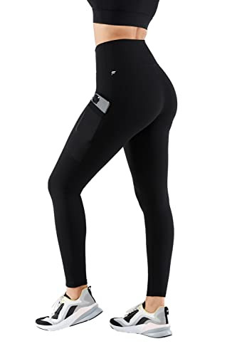 Fabletics Women's On-The-Go PowerHold High-Waisted Legging, Workout, Yoga, Maximum Compression, Flattering, L/Regular | 27, Black | Amazon (US)