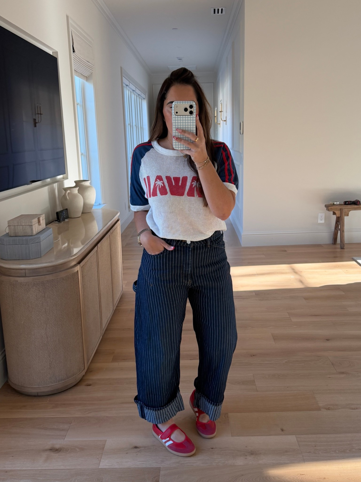 Red, white and blue 🇺🇸 wearing a small in my top and shoes run tts