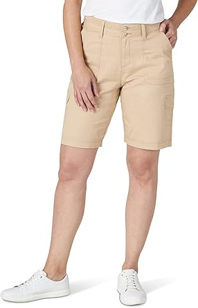 Lee Women's Relaxed Fit Avey Knit Waist Cargo Bermuda Short | Amazon (US)
