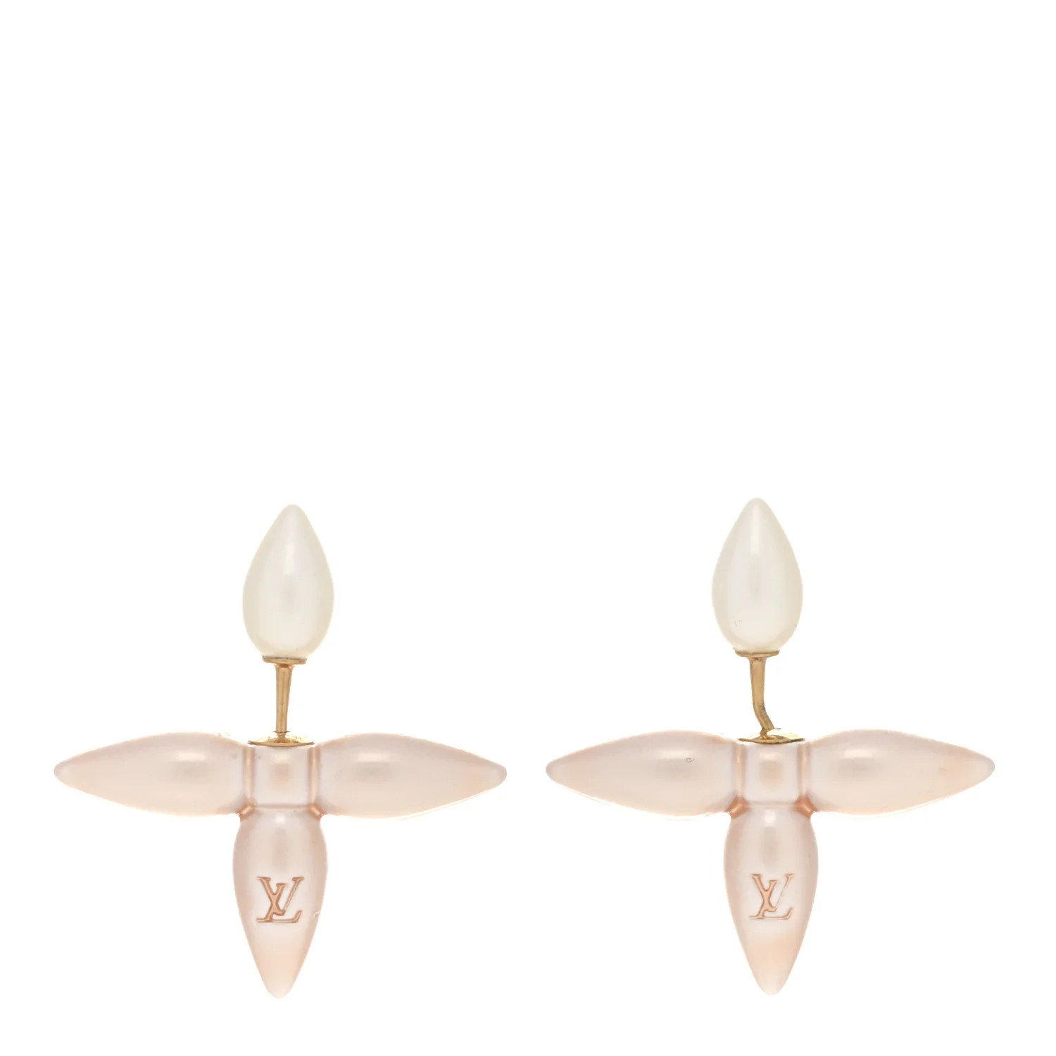 Resin Louisette By Night Earrings Pink White | FASHIONPHILE (US)