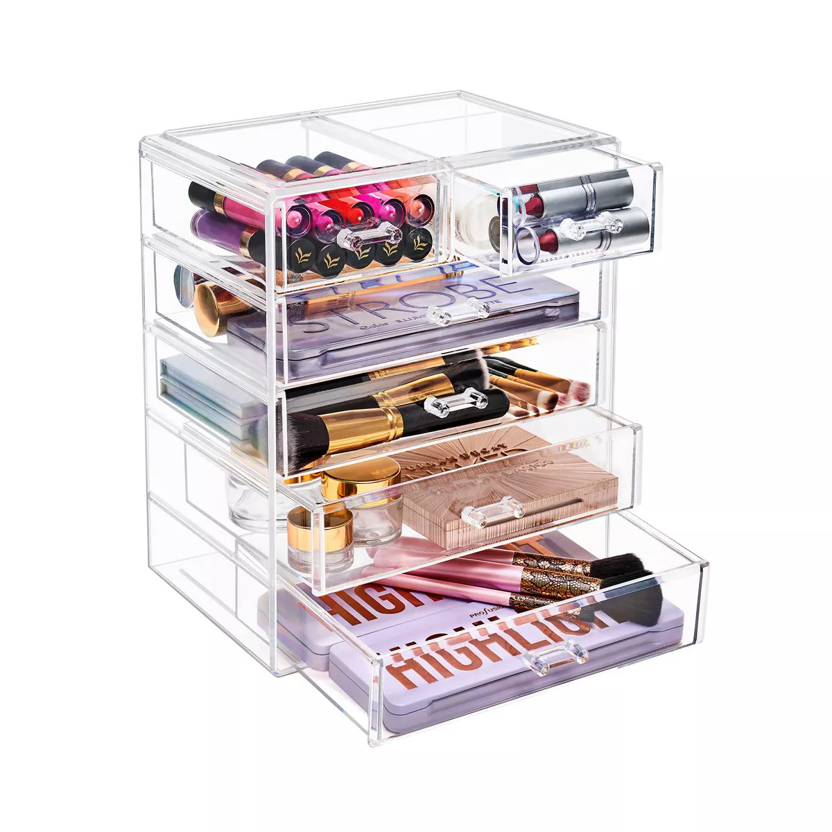 Sorbus Acrylic Makeup Organizer and Storage Case for Makeup & Jewelry - Clear (4 Large, 2 Small D... | Target