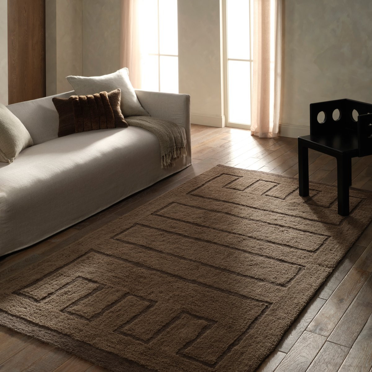 Aibel Ziyan Brown (AIB-04) Wool/Cotton Hand-Tufted Machine-Washable Area Rug | Rugs Direct