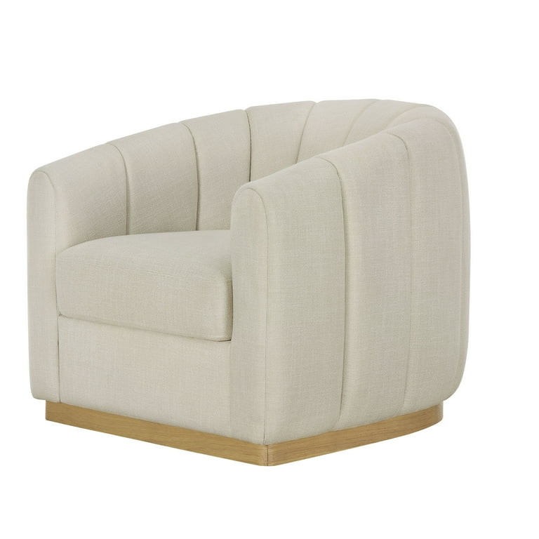 Better Homes & Gardens Lillian Accent Swivel Chair, Cream Linen | Walmart (US)