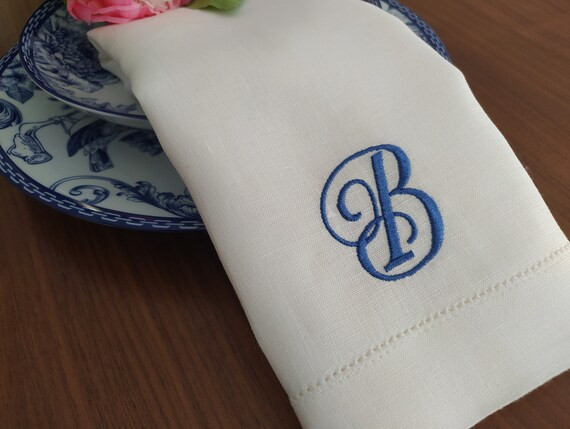Monogrammed Linen Napkins, Embroidered Linen Napkin, Wedding Napkins, 20" Linen Napkin, Dinner Na... | Etsy (AU)