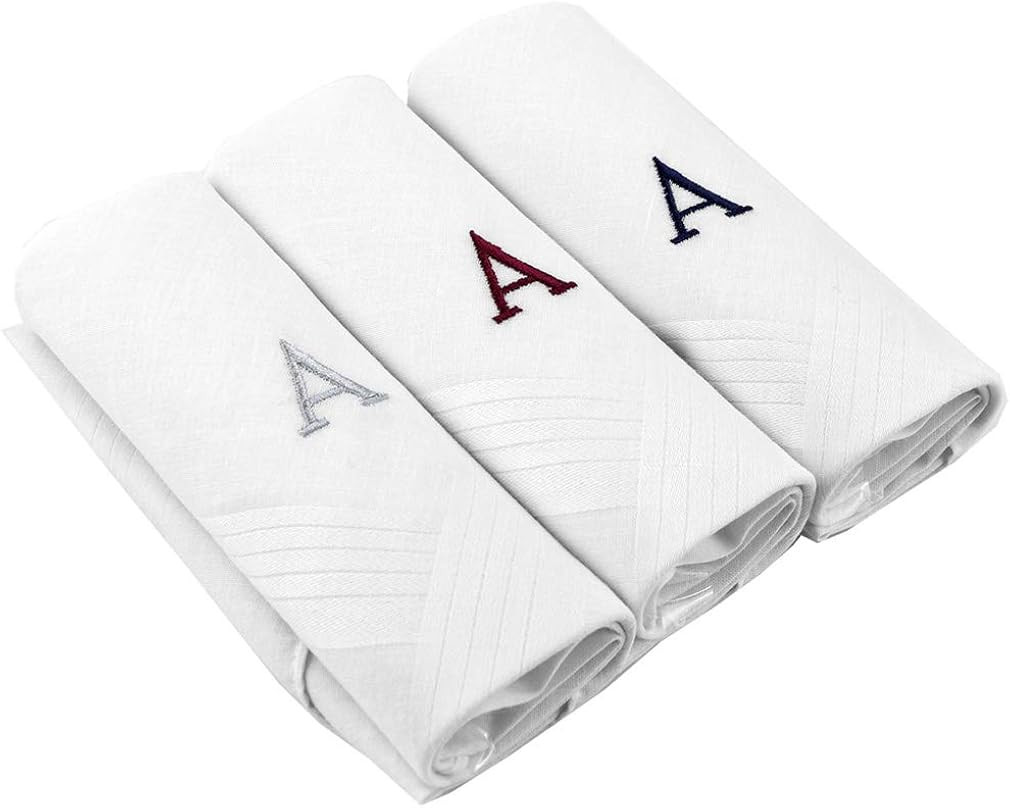 Moda Di Raza Men's Cotton Handkerchiefs Monogrammed Hanky Initial Letter | Amazon (US)