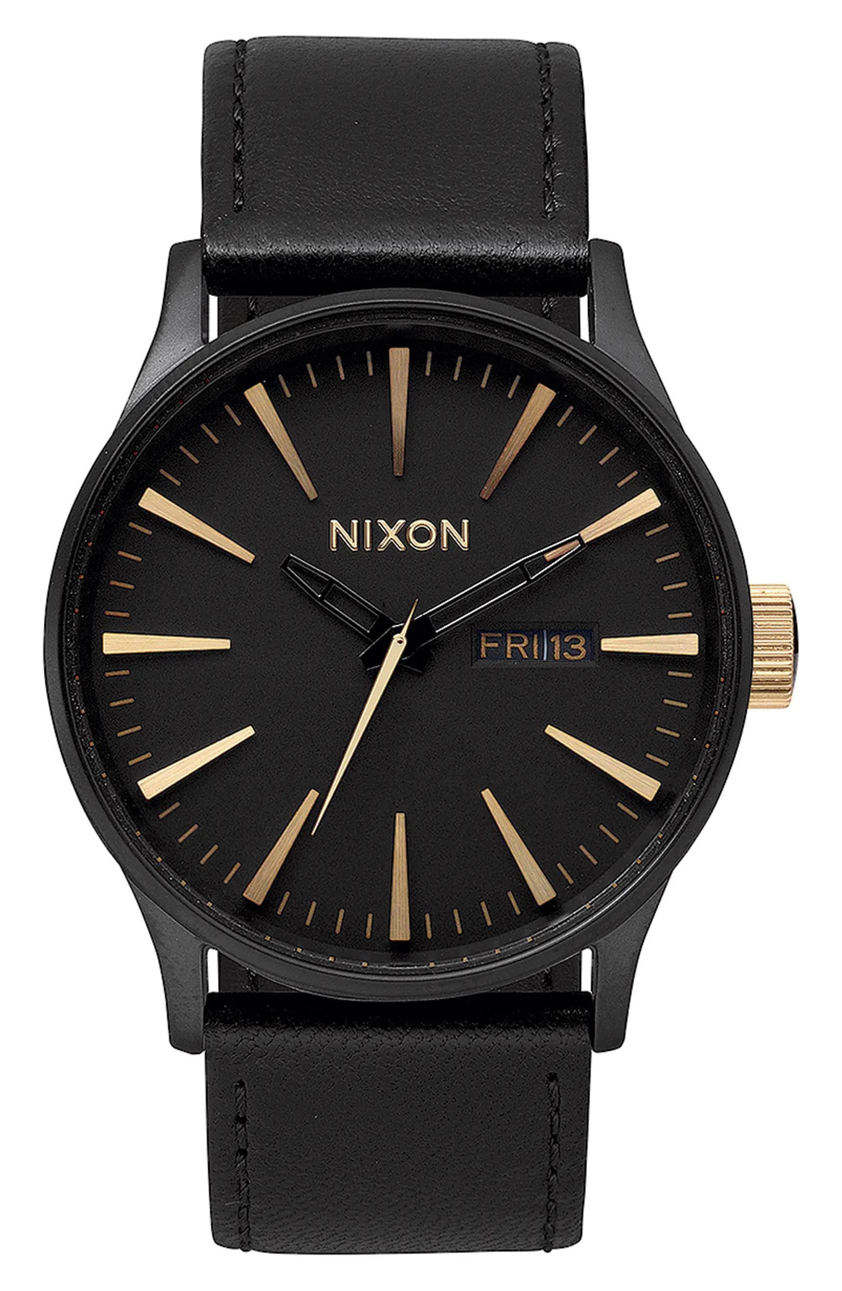 The Sentry Leather Strap Watch, 42mm | Nordstrom