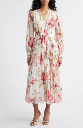 Ever New Saskia Long Sleeve Faux Wrap Dress | Nordstrom | Nordstrom